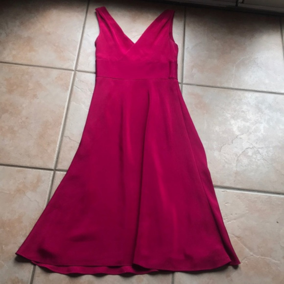 J. Crew Magenta Pink Sophia Cocktail Dress in Silk Tricotine Size 0 - Picture 5 of 6